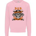 Biker Dad the Man Myth Legend Funny Mens Sweatshirt Jumper Light Pink