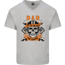 Biker Dad the Man Myth Legend Funny Mens V-Neck Cotton T-Shirt Sports Grey