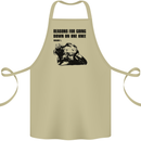 Biker Down on One Knee Motorcycle Motorbike Cotton Apron 100% Organic Khaki