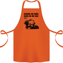 Biker Down on One Knee Motorcycle Motorbike Cotton Apron 100% Organic Orange