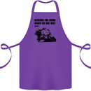 Biker Down on One Knee Motorcycle Motorbike Cotton Apron 100% Organic Purple