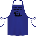 Biker Down on One Knee Motorcycle Motorbike Cotton Apron 100% Organic Royal Blue
