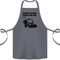 Biker Down on One Knee Motorcycle Motorbike Cotton Apron 100% Organic Steel