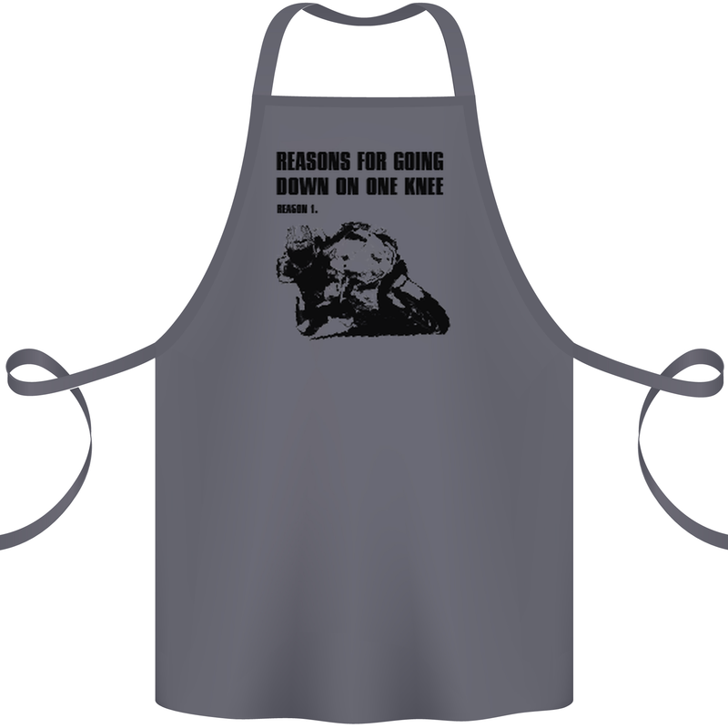 Biker Down on One Knee Motorcycle Motorbike Cotton Apron 100% Organic Steel