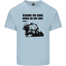 Biker Down on One Knee Motorcycle Motorbike Kids T-Shirt Childrens Light Blue
