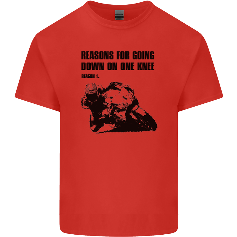 Biker Down on One Knee Motorcycle Motorbike Kids T-Shirt Childrens Red