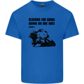Biker Down on One Knee Motorcycle Motorbike Kids T-Shirt Childrens Royal Blue