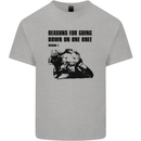 Biker Down on One Knee Motorcycle Motorbike Kids T-Shirt Childrens Sports Grey