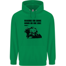 Biker Down on One Knee Motorcycle Motorbike Mens 80% Cotton Hoodie Irish Green