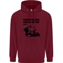Biker Down on One Knee Motorcycle Motorbike Mens 80% Cotton Hoodie Maroon