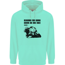 Biker Down on One Knee Motorcycle Motorbike Mens 80% Cotton Hoodie Peppermint