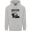 Biker Down on One Knee Motorcycle Motorbike Mens 80% Cotton Hoodie Sports Grey