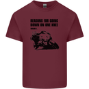 Biker Down on One Knee Motorcycle Motorbike Mens Cotton T-Shirt Tee Top Maroon