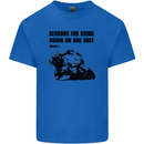 Biker Down on One Knee Motorcycle Motorbike Mens Cotton T-Shirt Tee Top Royal Blue