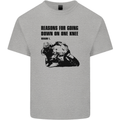 Biker Down on One Knee Motorcycle Motorbike Mens Cotton T-Shirt Tee Top Sports Grey