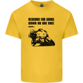 Biker Down on One Knee Motorcycle Motorbike Mens Cotton T-Shirt Tee Top Yellow