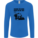 Biker Down on One Knee Motorcycle Motorbike Mens Long Sleeve T-Shirt Royal Blue