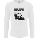 Biker Down on One Knee Motorcycle Motorbike Mens Long Sleeve T-Shirt White