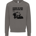 Biker Down on One Knee Motorcycle Motorbike Mens Sweatshirt Jumper Charcoal