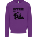 Biker Down on One Knee Motorcycle Motorbike Mens Sweatshirt Jumper Purple