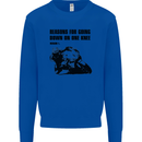 Biker Down on One Knee Motorcycle Motorbike Mens Sweatshirt Jumper Royal Blue
