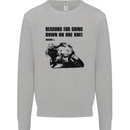 Biker Down on One Knee Motorcycle Motorbike Mens Sweatshirt Jumper Sports Grey
