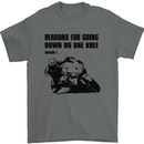 Biker Down on One Knee Motorcycle Motorbike Mens T-Shirt Cotton Gildan Charcoal