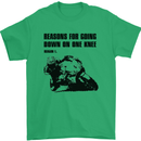 Biker Down on One Knee Motorcycle Motorbike Mens T-Shirt Cotton Gildan Irish Green
