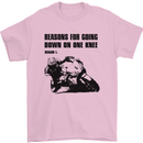 Biker Down on One Knee Motorcycle Motorbike Mens T-Shirt Cotton Gildan Light Pink