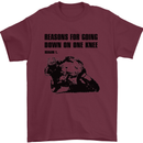 Biker Down on One Knee Motorcycle Motorbike Mens T-Shirt Cotton Gildan Maroon