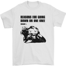 Biker Down on One Knee Motorcycle Motorbike Mens T-Shirt Cotton Gildan White