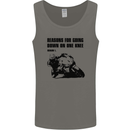 Biker Down on One Knee Motorcycle Motorbike Mens Vest Tank Top Charcoal