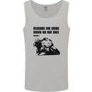 Biker Down on One Knee Motorcycle Motorbike Mens Vest Tank Top Sports Grey
