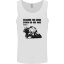 Biker Down on One Knee Motorcycle Motorbike Mens Vest Tank Top White