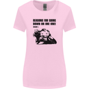 Biker Down on One Knee Motorcycle Motorbike Womens Wider Cut T-Shirt Light Pink