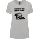 Biker Down on One Knee Motorcycle Motorbike Womens Wider Cut T-Shirt Sports Grey