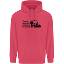 Biker Going Down on One Knee Motorcycle Childrens Kids Hoodie Heliconia