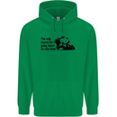 Biker Going Down on One Knee Motorcycle Childrens Kids Hoodie Irish Green