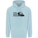 Biker Going Down on One Knee Motorcycle Childrens Kids Hoodie Light Blue