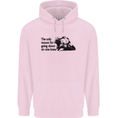Biker Going Down on One Knee Motorcycle Childrens Kids Hoodie Light Pink