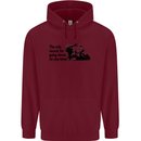 Biker Going Down on One Knee Motorcycle Childrens Kids Hoodie Maroon