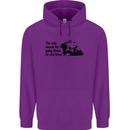 Biker Going Down on One Knee Motorcycle Childrens Kids Hoodie Purple