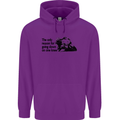 Biker Going Down on One Knee Motorcycle Childrens Kids Hoodie Purple