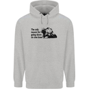 Biker Going Down on One Knee Motorcycle Childrens Kids Hoodie Sports Grey