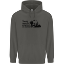 Biker Going Down on One Knee Motorcycle Childrens Kids Hoodie Storm Grey