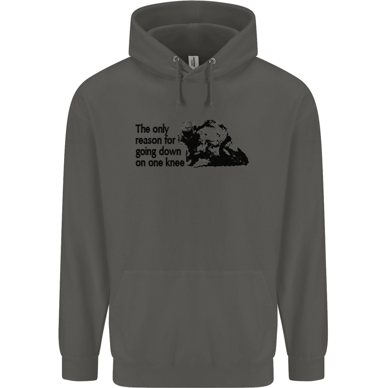 Biker Going Down on One Knee Motorcycle Childrens Kids Hoodie Storm Grey