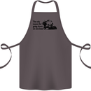 Biker Going Down on One Knee Motorcycle Cotton Apron 100% Organic Dark Grey