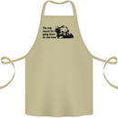 Biker Going Down on One Knee Motorcycle Cotton Apron 100% Organic Khaki
