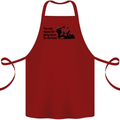 Biker Going Down on One Knee Motorcycle Cotton Apron 100% Organic Maroon