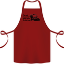 Biker Going Down on One Knee Motorcycle Cotton Apron 100% Organic Maroon